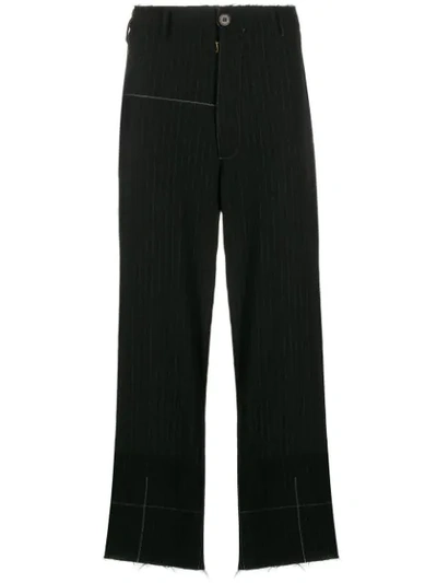 Federico Curradi Striped Straight-leg Trousers In Black