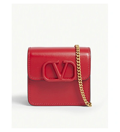 Valentino Garavani Vsling Logo Leather Mini Bag In Rouge Pur