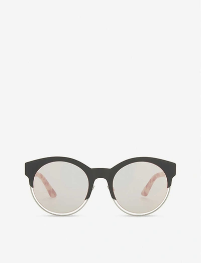 Dior Sideral 1 Metallic-trim Cat-eye Sunglasses In Black Grey