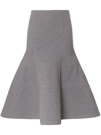 Vika Gazinskaya Trumpet-hem Cotton-blend Jersey Midi Skirt In Grey