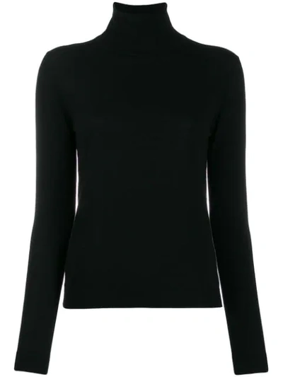 Aspesi Turtleneck Fine Knit Jumper In Black