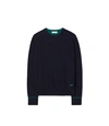 Tory Burch Cashmere Pullover In Tory Navy/malachite