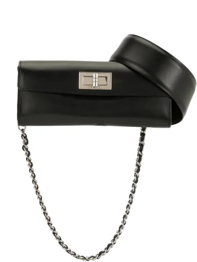 Pre-owned Chanel 2.55 Chain Waist Bum Bag In Black
