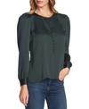 Vince Camuto Puff Shoulder Hammered Satin Blouse In Dark Willow