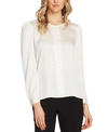 Vince Camuto Puff Shoulder Hammered Satin Blouse In Pearl Ivory
