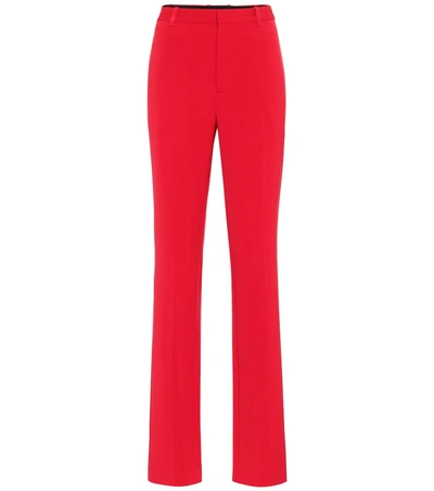 Balenciaga Straight Leg Stretch Twill Trousers In Red