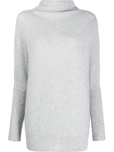 Allsaints Ridley Funnel Neck Wool & Cashmere Sweater In Artic Grey