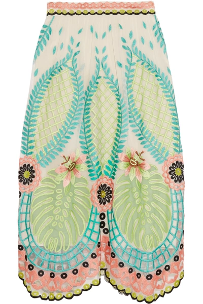 Temperley London Belle Embroidered Tulle Skirt | ModeSens