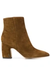 Sam Edelman Hilty High Heels Ankle Boots In Brown Suede