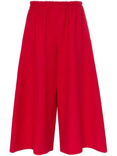 Gucci High-waisted Wide-leg Culottes In Red