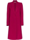 Alexander Mcqueen Peak-lapels Single-breasted Wool-cashmere Classic Coat In Deep Orchid