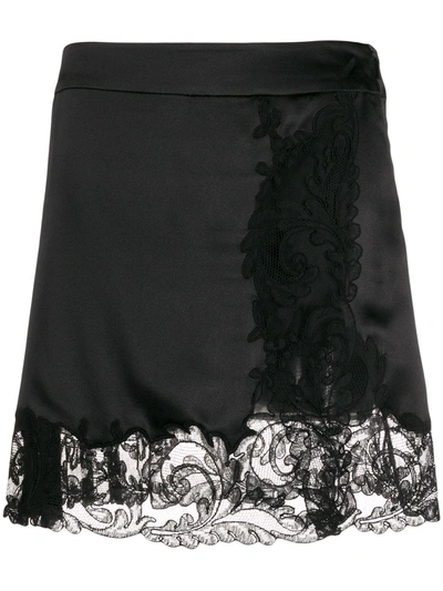 Versace Laced Mini Skirt In Black