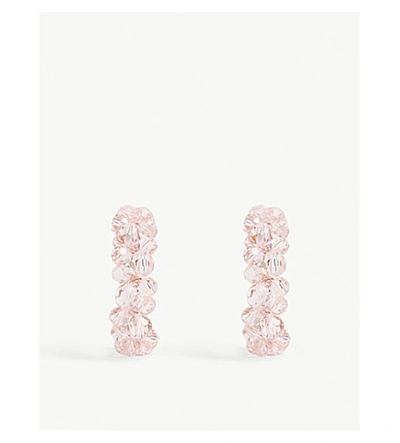 Simone Rocha Wiggle Crystal Hoop Earrings In Pink