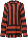 Amiri Baja Striped Wool-blend Hoodie In Black