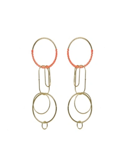 Area Stars Circles With Clips Earrings In Gold-tone