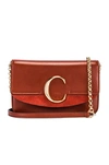 Chloé Chloe C Chain Clutch Bag In Sepia Brown