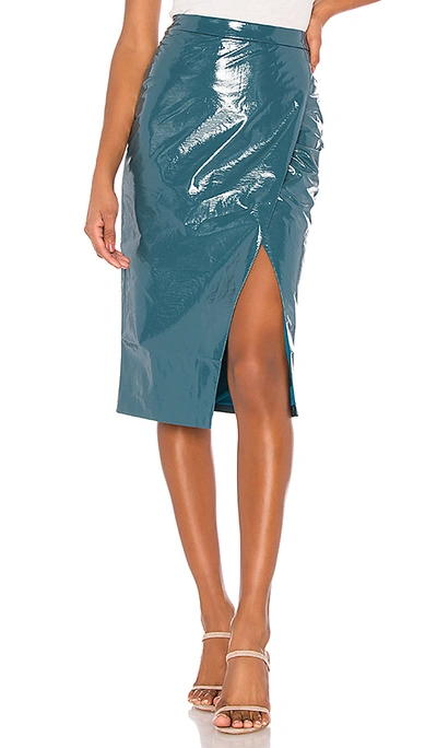 Lovers & Friends Michelle Faux Leather Skirt In Moroccan Blue