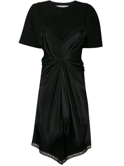 Alexander Wang Black Women's Cinched T-shirt Slip Dress