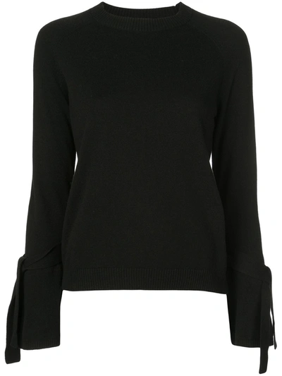 Alexis Dafna Tie-cuff Jumper In Black