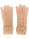 N•peal Cable Knit Cashmere Gloves In Neutrals