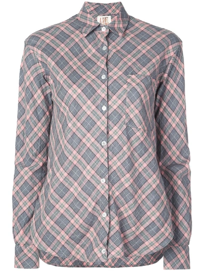 A Shirt Thing Loose-fit Plaid Shirt In Grey