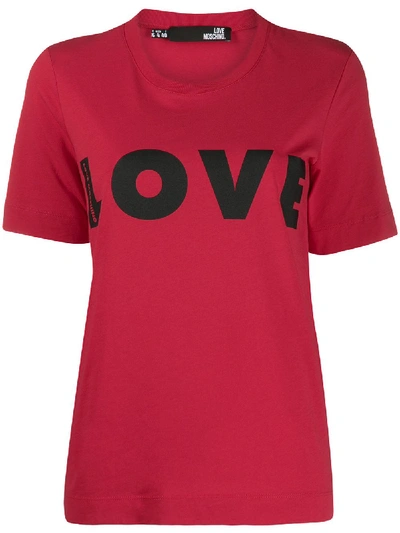Love Moschino Love Print T-shirt In Red