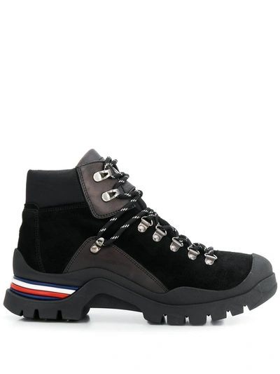 Tommy Hilfiger Leather Lace-up Ankle Boots In Black