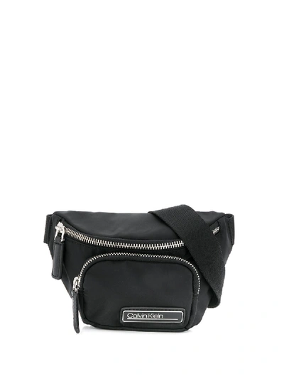 Calvin Klein Leather Trim Belt Bag In Black