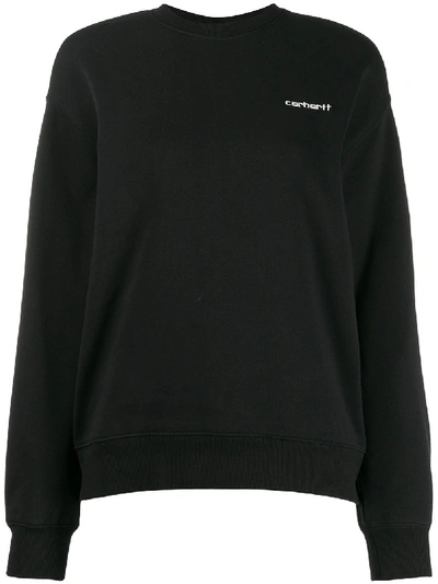 Carhartt Embroidered Logo Sweatshirt In Black