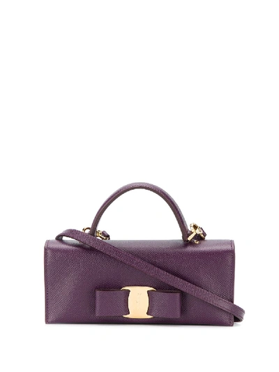 Ferragamo Vara Bow Mini Bag In Purple