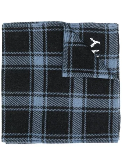 Givenchy Checked Winter Scarf In Blue