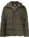 C.p. Company Short Padded Coat In Brown