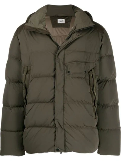 C.p. Company Short Padded Coat In Brown