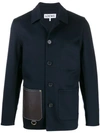 Loewe Contrasting Patch Pocket Shirt Jacket In Blue