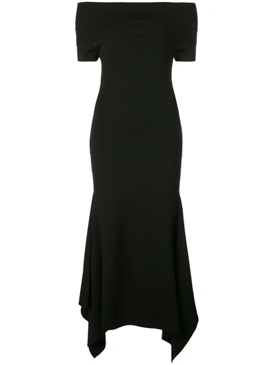 Solace London Savina Knitted Midi Dress In Black