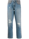 Ermanno Scervino Distressed Boyfriend Jeans In Blue