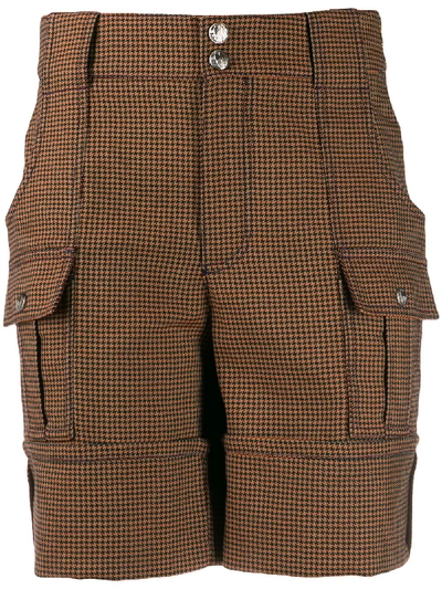 Chloé Houndstooth Shorts In 9ak