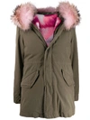 Mr & Mrs Italy Hooded Parka Jacket In Green