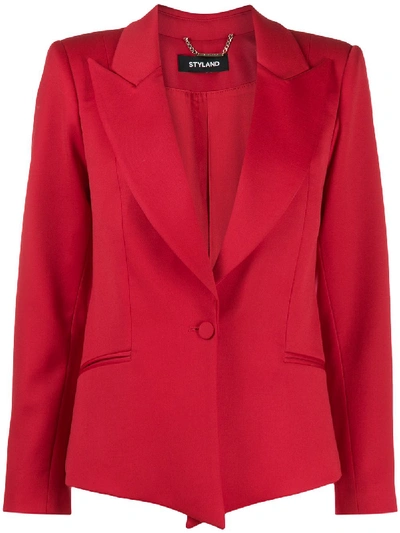 Styland Peaked Lapel Blazer In Red