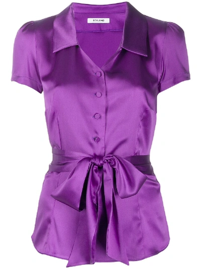 Styland Short Sleeved Blouse In Purple