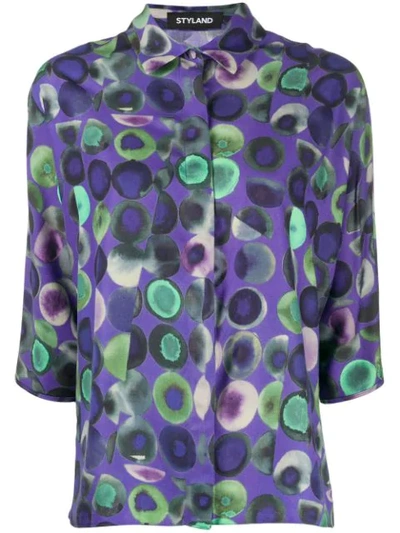 Styland Dotted Shirt In Purple