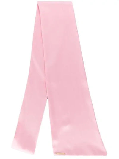 Styland Logo Plaque Scarf In Pink