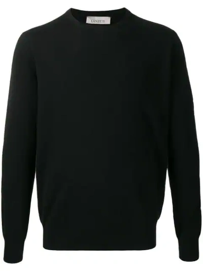 Laneus Crew Neck Silk-blend Pullover In Black