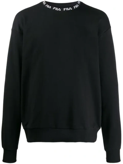 Fila Toshiro Branded Neck Sweatshirt In Black