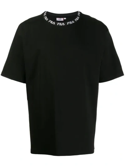 Fila Branded Neck T-shirt In Black