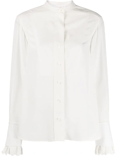 Chloé Scalloped Cuff Shirt In White