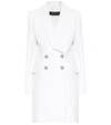 Balmain Double Breasted Long Line Jacket In White