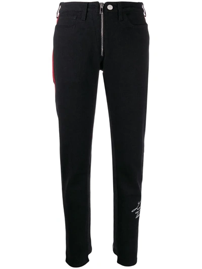 Marcelo Burlon County Of Milan Vintage Wash Slim Jeans In Black