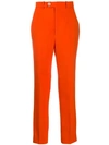 Gucci High Waist Wool Blend Gabardine Pants In Orange