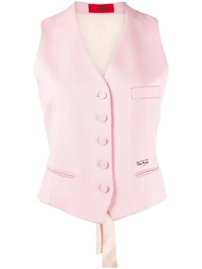 Styland Power Buttoned Waistcoat In Pink